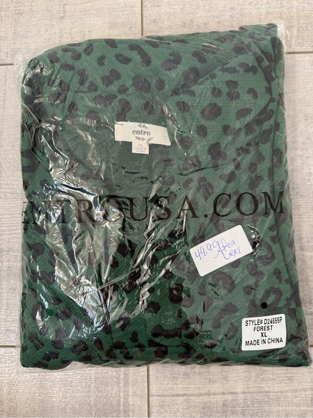 Entro Women Green Leopard Print Shift Shirt Dress Sleeveless Collared Size XL - Picture 3 of 9